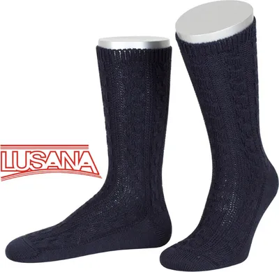 Lusana Trachtensocken in blau