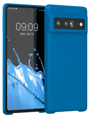 Produktbild von kwmobile Handyhülle für Google Pixel 6 Pro Hülle - Case Silikon - Kabelloses Laden - Schutzhülle Cover in Blue Reef