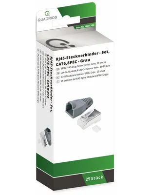Produktbild von Quadrios RJ-45 Steckverbinder Set-CAT 6 1906C166 Stecker, gerade Polzahl 8P8C Grau 25 St. (1906C166)