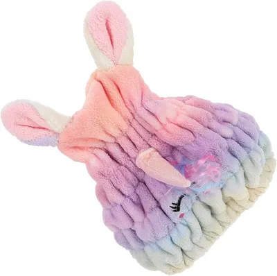 Immagine prodotto di Turbante per capelli da donna in pile corallo, con bottone, asciugacapelli assorbente per un'asciugatura rapida e una cura delicata dei capelli