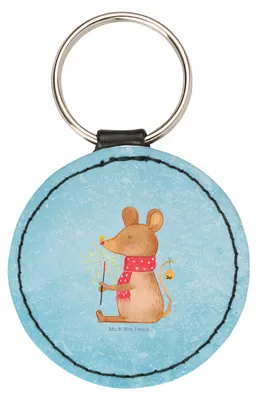 Produktbild von Mr. & Mrs. Panda Schlüsselanhänger Maus Weihnachten - Eisblau - Geschenk, Frohe, schlüsselbund anhänger, Weihnachtsmotiv, Mäuschen, Taschenanhänger, schlüssel, mini