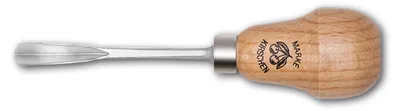 Produktbild von Kirschen 5643004 Kerbschnitzbeitel mit Rotbuchenheft, 4 mm Stich 39, gekröpft, V-förmige Schneide, Birnenform