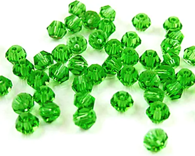 Produktbild von 100 Teile/satz 4mm Spacer Lose Perlen Facettierte DIY Doppelkegel Form Schmuck Erkenntnisse für Zuhause-Gras-Grün