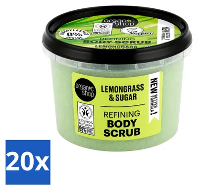 Immagine prodotto di 20 confezioni di scrub corpo alla citronella, biologico - Rinfrescante e nutriente - 250 ml - Confezione  - 20 pezzi