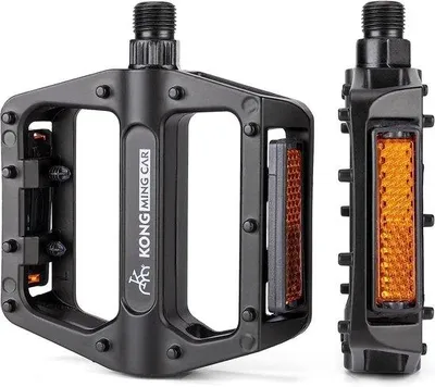 Image de Pédale de vélo antidérapante en aluminium, noire