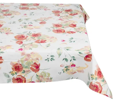 Wachstuchtischdecke abwaschbar mit Mohnblumendekor 130 x 90 cm Bandkante, Hauptbild