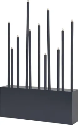 Produktbild von Kerzenleuchter Buzz 11-flammig Holz/Metall grau H 43cm
