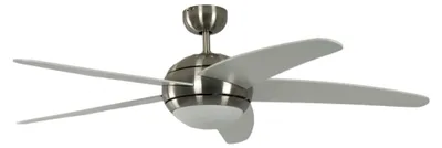 Image de Ventilateur de plafond Melton Nickel / Blanc 132 cm avec éclairage et télécommande