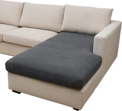 Produktbild von Famanu Stretchbezug für L-förmige 3-Sitzer Couch - Dunkelgrau mit Chaiselongue