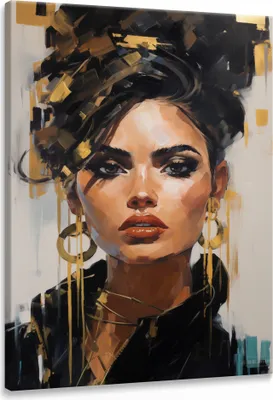 Produktbild von Muralo Leinwandbild Wandbild Frau PORTRÄT Gesicht Abstraktion Glamour Wanddekoration 80 cm x 120 cm