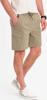 Imagen del producto de Pantalones cortos estilo "ombre" de corte holgado con bolsillos tipo cargo, en color verde claro