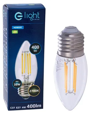 Obrázok produktu pre Glight 4W E27 LED žiarovka, teplá biela