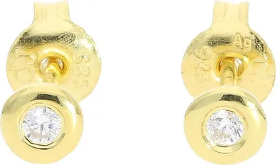 Produktbild von Ohrstecker Silber 925 Gold plattiert Zirkonia Rund JL10-06-3777 JuwelmaLux