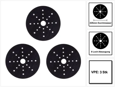 Produktbild von MIRKA Softauflage für Ø 225 mm Teller für Ø 225 mm Teller für LEROS Klett (3 St)