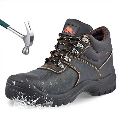Produktbild von KAM-Lite Sicherheitsschuhe Herren S3 SRC, wasserdicht, Stahlkappe, Leder, Schwarz, schweißabsorbierende Einlegesohle