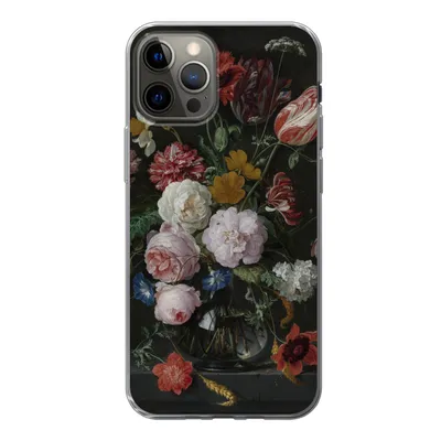 Produktbild von MuchoWow® Handyhülle Schutzhülle Hülle für iPhone 13 Pro Stilleben mit Blumen in einer Glasvase - Gemälde von Jan Davidsz. de Heem Silikon Softcase Handy Hülle - Handy-Tasche