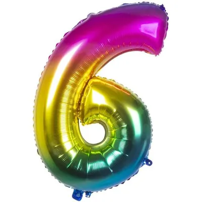 Produktbild von Folienballon - Bunte Zahl - - Zahl 6 - sechs