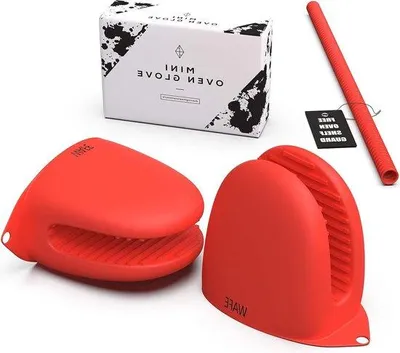 Produktbild von Famanu Mini Ofenhandschuhe - Hitzebeständige Silikonfingerhandschuhe - Universalgröße