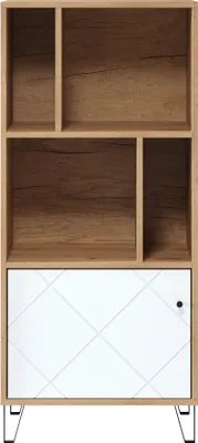 Produktbild von trendteam Wohnen Regal Touch Artisan Eiche Melamin/Weiß Matt Tiefzieh 63 x 136 x 40 cm