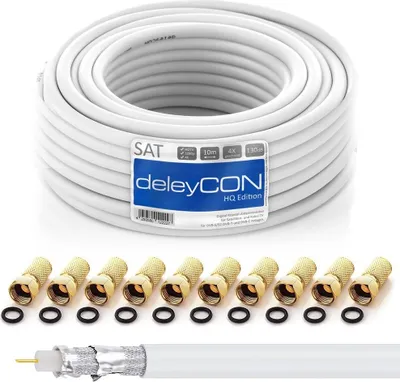 Produktbild von deleyCON MK1229, 10 m, F, F, Weiß