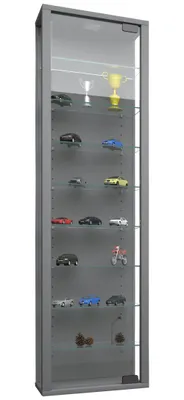 Produktbild von VCM Wandvitrine Hängevitrine Glasvitrine Wand Schaukasten Vitrine Glas Stano Maxi Silber