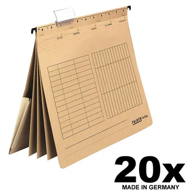 Produktbild von 20x Falken Personalhefter UniReg, 80002363, 230 g/qm Karton, DIN-A4, 4 Fächer, natronbraun