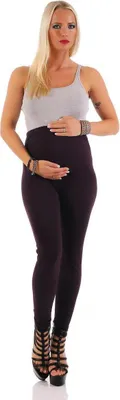 Immagine prodotto di Leggings premaman lunghi in cotone con fascia elasticizzata in vita EU Prugna 2XL/44