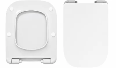 Obrázek produktu pro Toaletní sedátko RAMM, kompatibilní s umyvadly Duravit DuraStyle – sedátko s automatickým pomalým skládáním (Softclose), bílé barvy, vyrobené z Duroplastu, snadná montáž, Obrázek vytvořený pomocí AI