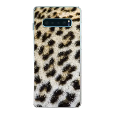 Produktbild von MuchoWow® Handyhülle Schutzhülle Hülle für Samsung Galaxy S10 Plus Nahaufnahme Mantel Leopard Silikon Softcase Handy Hülle - Schutzhülle