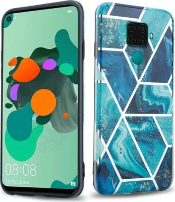 Produktbild von Cadorabo Schutzhülle für Huawei MATE 30 LITE Hülle in Blau TPU Handyhülle Etui Case Cover