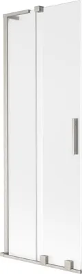 Produktbild von Mexen Velar L Badewannenfaltwand 2-flügelig, verschiebbar 75 x 150 cm, matt, gebürsteter Nickel - 896-075-003-31-97