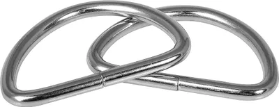 Produktbild von D-Halbrundringe, 2 Stück, Metall, silberfarben, 40mm
