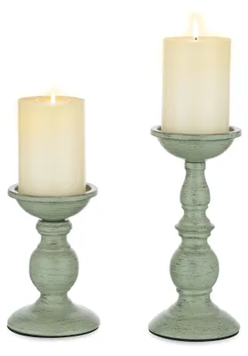 Image de Ensemble de 2 bougeoirs vintage en fer, idéal pour la décoration