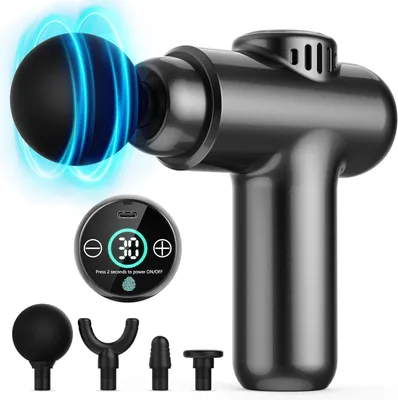 Produktbild von Mini Massagepistole, Tiefengewebe Massage Gun,Massagegerät, 30 Geschwindigkeiten, LCD-Touchscreen, Massage Pistole zur Muskelkater und Steifheit