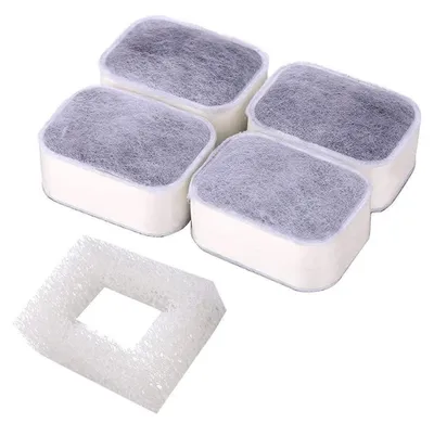 Produktbild von Ersatzfilter für Trinkbrunnen Katze 4 Stück Schaumstoff Aktivkohle Baumwolle