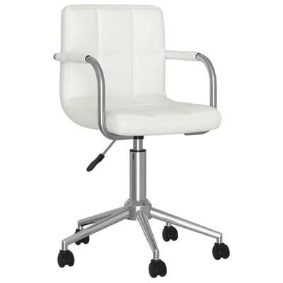 Image de vidaXL Chaise de bureau Pivotante Blanc Similicuir