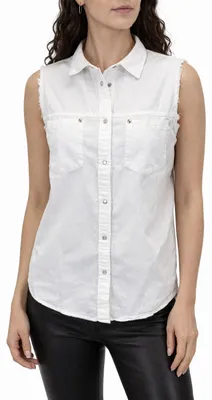 Produktbild von Diesel DE-Keri-SL Shirt Damen Jeanshemd Ärmellos Weiß