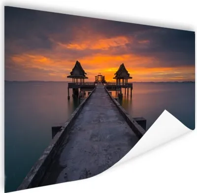 Produktbild von MuchoWow® Poster Sonnenuntergang in Thailand Fotodruck 120x80 cm - Bilder