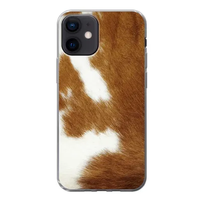 Produktbild von MuchoWow® Handyhülle Schutzhülle Hülle für iPhone 12 Eine melierte Kuhhaut Silikon Softcase Handy Hülle - Schutzhülle