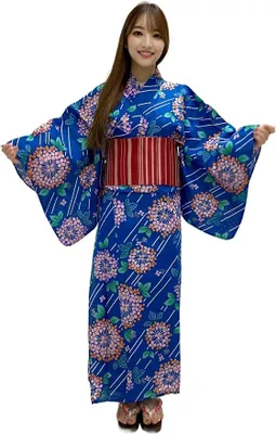 Produktbild von Silecomplaza Kimura Jitsugyo Women's Kyoto Traditional Easy Wearing Kawaii Yukata Robe(Japanese Casual Kimono) Full Set 4