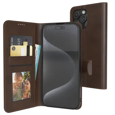 Produktbild von EAZY CASE Business Hülle für Apple iPhone 15 Pro Max klappbar, Premium Kunstleder Handyhülle mit Kartenfach