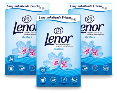 Productafbeelding van 3 pakken Lenor droogvezels "Aprilfrisch" - 34 stuks per pak - voordeelverpakking - 3 stuks