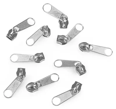 10 Reißverschluss Zipper für Endlosreißverschluss, 3mm, silber