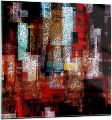 Produktbild von Bilder auf glas - Abstraktion modern - 70x70cm - Glasbilder - Wandbilder - Kunstdruck - zum Aufhängen bereit - Wanddekoration aus Glas - Glas Bilder - Wandbild auf Glas - Einteilig - GAC70x70-3504