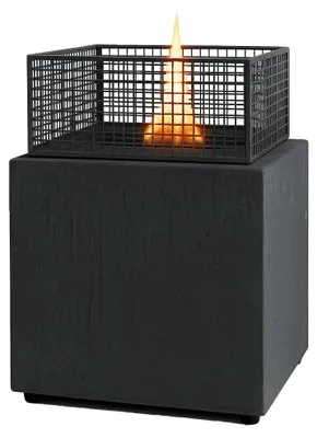 Produktbild von Tenderflame Agni 40 Schwarz - Tischkamin Tischfeuer Indoor, Bioethanol-Alternative mit Tenderfuel, dekoratives Deko-Feuer für Wohnzimmer, Tisch und Balkon