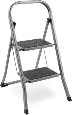 Produktbild von Famanu Stehleiter mit 2 Stufen und rutschfesten Füßen - klappbar, 150 kg Tragkraft