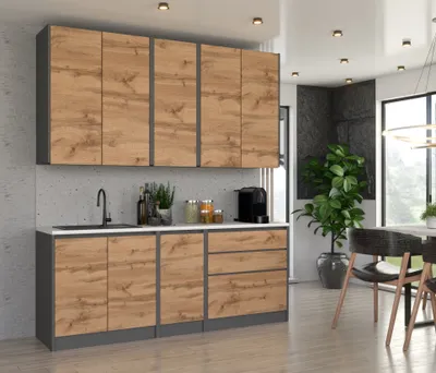 Zdjęcie produktu dla Blanco ® ZESTAW MEBLI KUCHENNYCH KUCHNIA BEZUCHWYTOWA LUX 200 cm