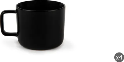 Produktbild von Excelsa Set Von 4 Teetasse Nordic Stoneware 21 Cl Schwarz