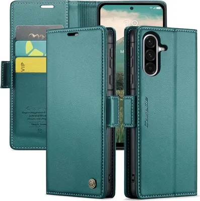 Immagine prodotto di Custodia per Samsung Galaxy A36 - Cover portafoglio CASEME Litchi Texture - Verde