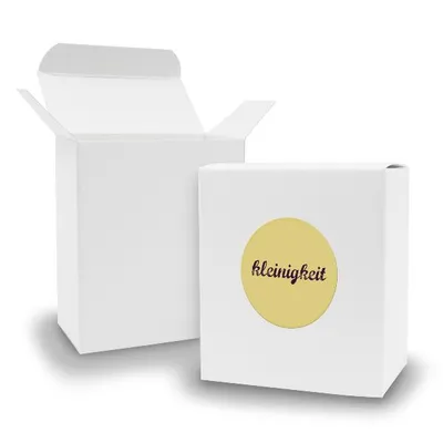 Produktbild von SET Kleinigkeit (Motiv15) 24x Faltschachtel Quader weiß  + Sticker